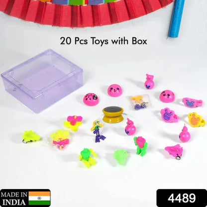 4489 20pc Mix All New Toy With Plastic Commander Container Mix All Types Playing Toy For Kids - Zidbik