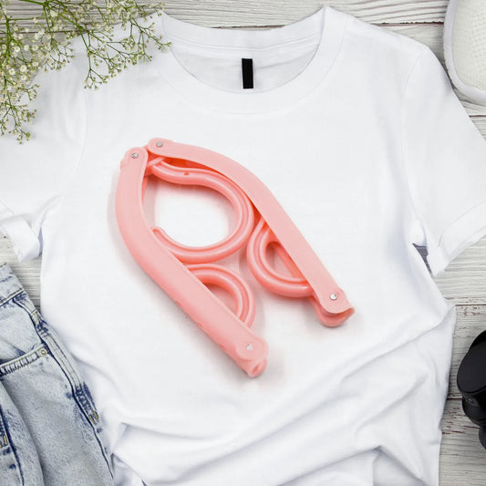 1432a Travel Hangers With Clips Portable Folding Clothes Hangers For Scarves Suits Trousers Pants Shirts Socks Underwear Travel Home Foldable Clothes Drying Rack - Zidbik