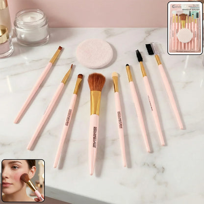 9-in-1 Professional Makeup Brush Set (1 Set) - Zidbik