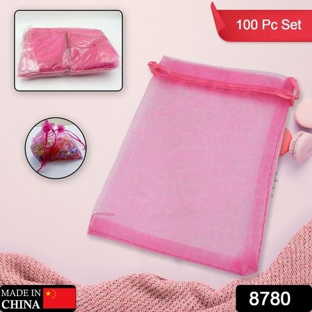 8780 Organza Gift Bags Small Mesh Bags Drawstring Gift Bags Christmas Drawstring Organza Gift Bags Wedding Party Festival Gift Bags (100 Pcs Set) - Zidbik