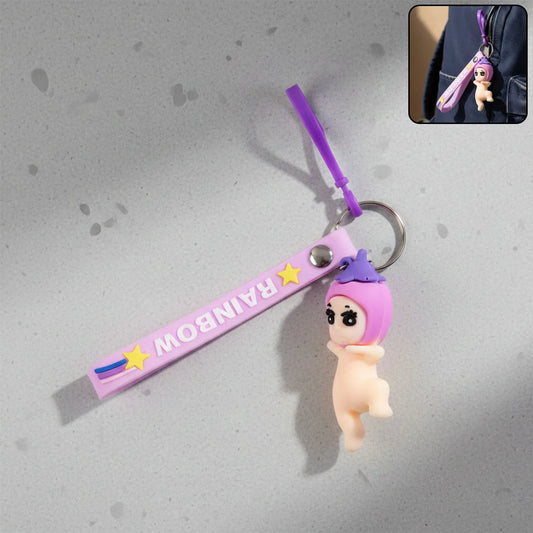Cute Baby Doll Cartoon Silicone Keychain (1 Pc) - Zidbik