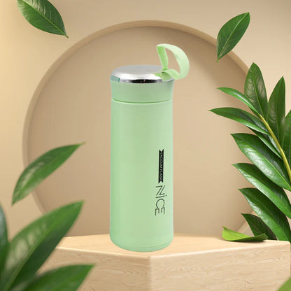 Water Bottle 400ml Leak Proof Glass Water Bottle With Daily Water Intake For Gym And Children Nice Bottle (1 Pc  Light Green Color) - Zidbik
