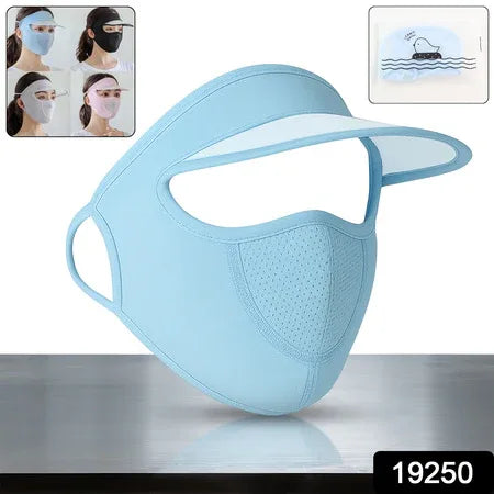 Womens Full Face Uv Protection Cap With Built-in Mask And Wide Brim Visor Breathable (1 Pc) - Zidbik