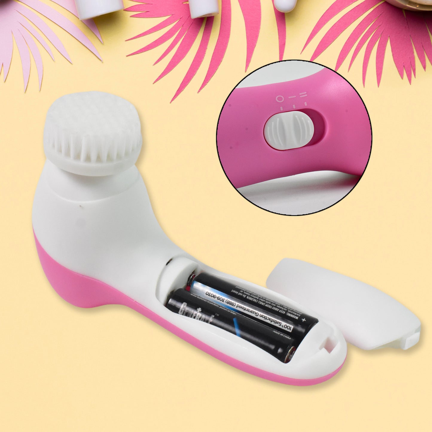 Facial Beauty Brush Face Massager (1 Pc  With 2 Aa Battery Included) - Zidbik