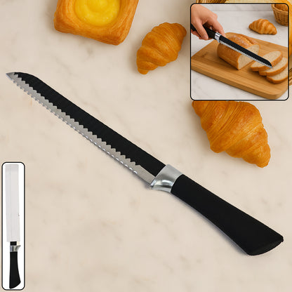 Premium 32 Cm Serrated Bread Knife With Ergonomic Handle - Zidbik