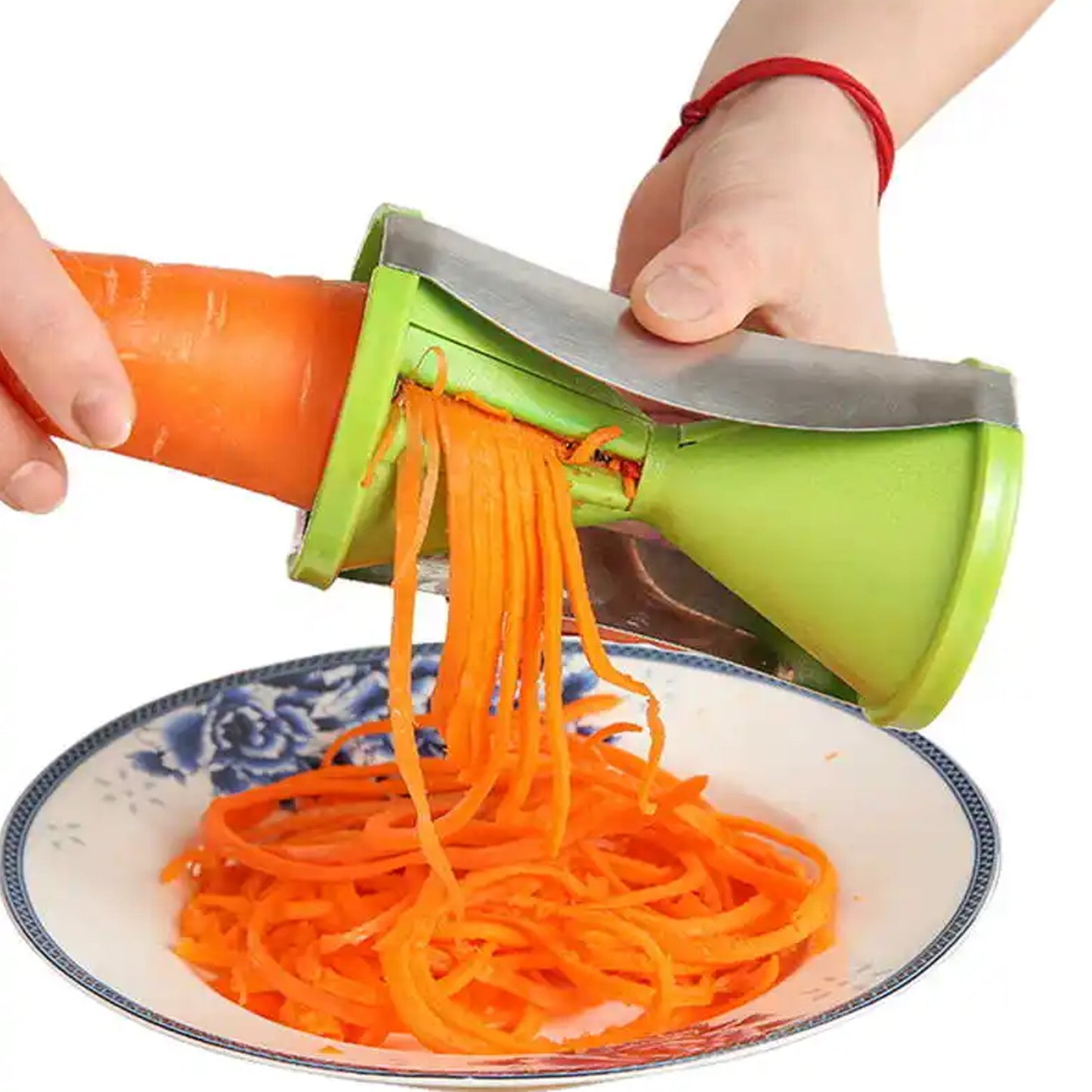 1853 Portable Spiralizer Vegetable Slicer Handheld Spiralizer Peeler Stainless Steel Spiral Slicer For Salad Vegetables Fruit Slicer - Zidbik