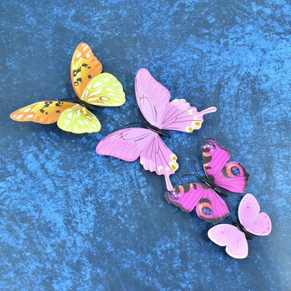 Decorative Colorful Butterfly Wall Stickers (12 Pc Set) - Zidbik