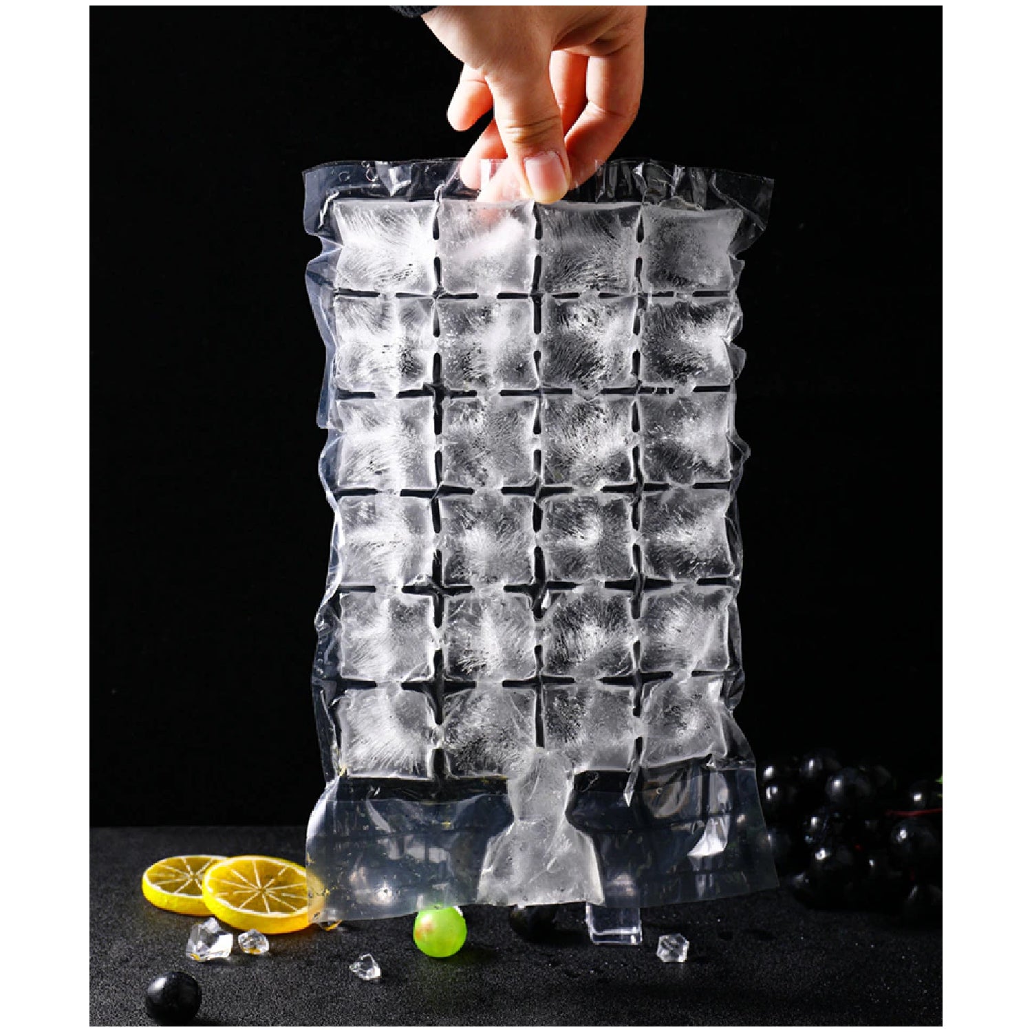 2905 Disposable Ice Cube Bags Stackable Easy Release Ice Cube Mold Trays Self-seal Freezing Makercold Ice Pack Cooler Bag For Cocktail Food Wine - Zidbik