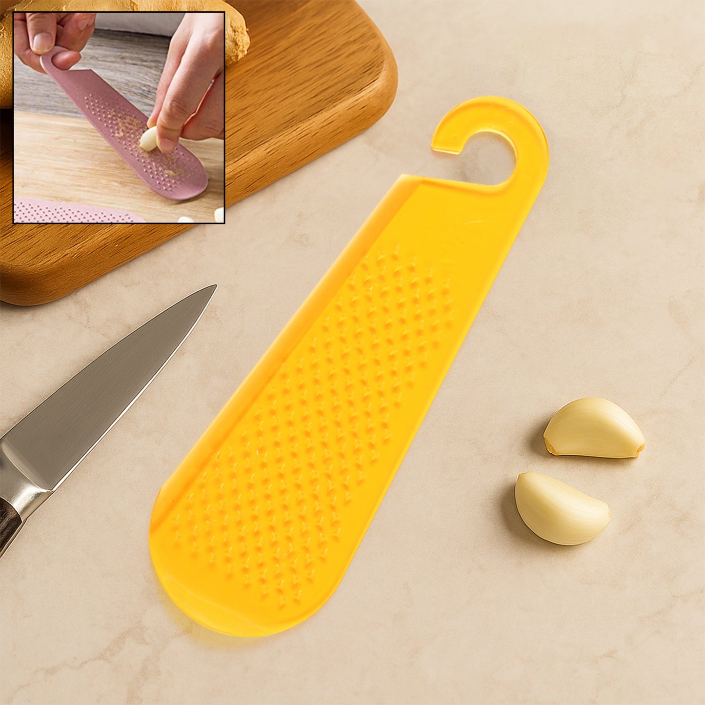 Multipurpose Garlic And Ginger Grater Peeler Tool With Hanging Hook  1 Pc - Zidbik