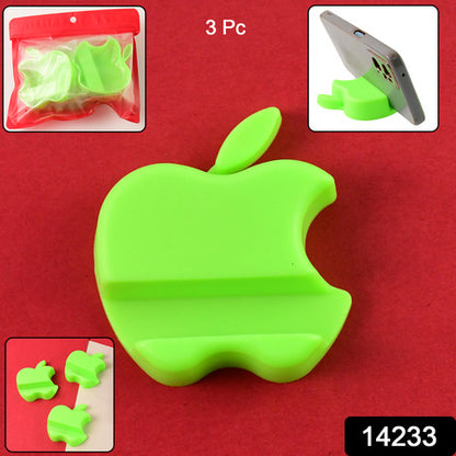Apple-shaped Plastic Mobile Phone Holder (3 Pc  Mix Color) - Zidbik