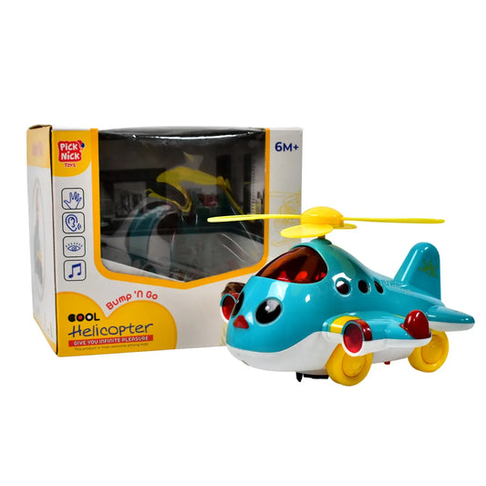 4516 Helicopter Airplane Musical Toy Toddlers With Lights Electronic Moving Cool Aeroplane Baby Development Toys Plane For 6-18 Month Old Gift To Encourage Crawling - Zidbik