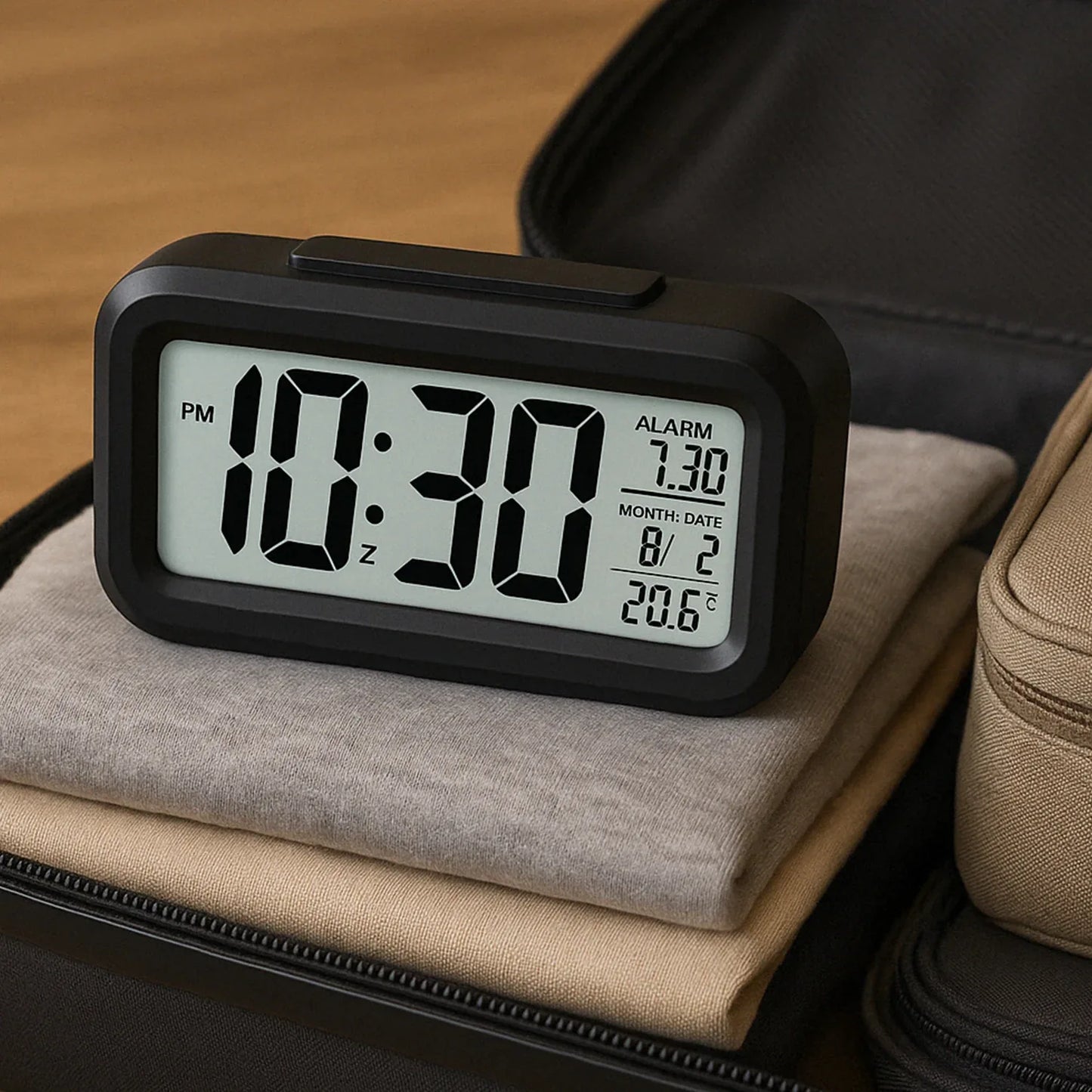 Digital Lcd Alarm Clock With Backlight (1 Pc) - Zidbik