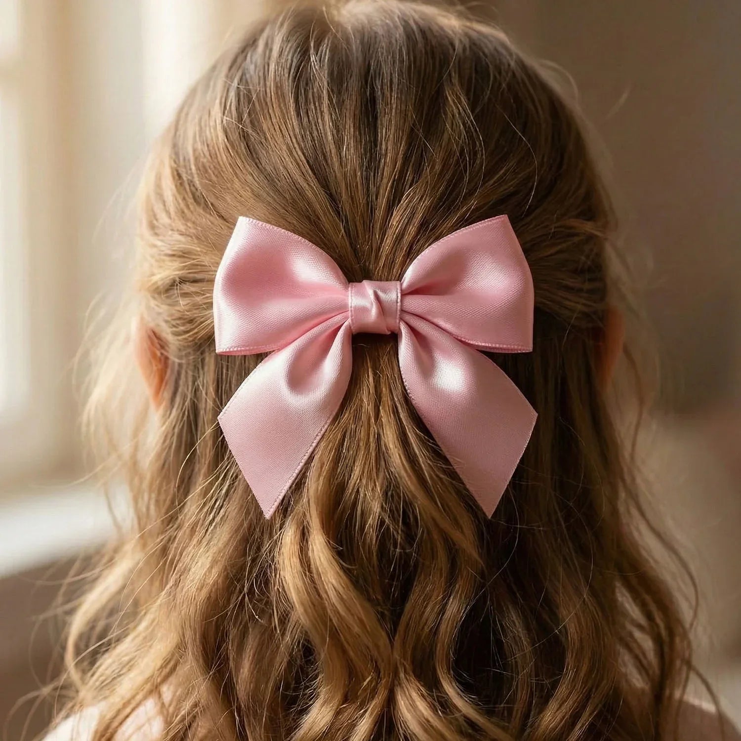 Elegant Satin Hair Bow Clip For Girls Women (1 Pc) - Zidbik