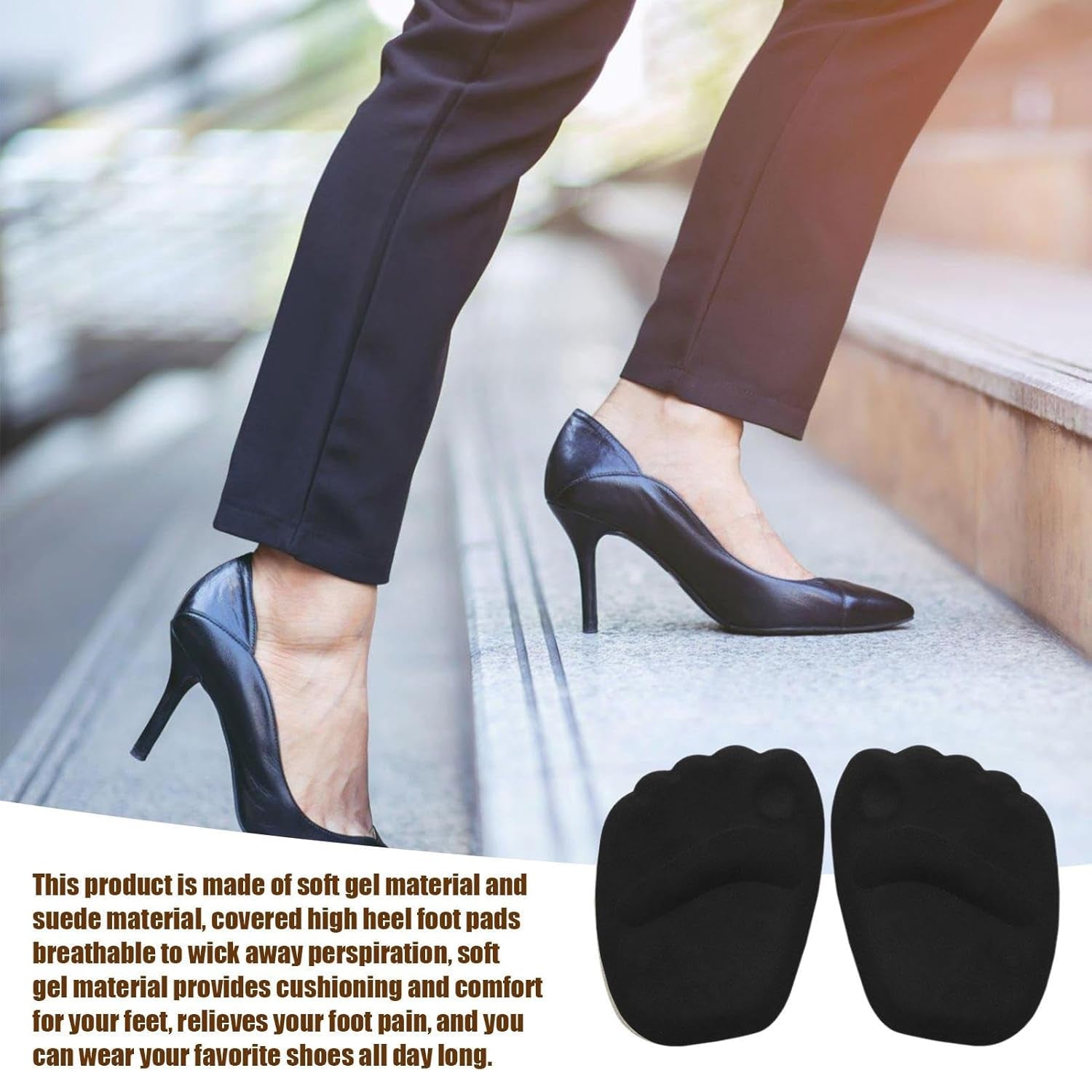 High Shoe Heel Cushion Inserts Non Slip Prevent Calluses Insole Pads (1 Pair) - Zidbik