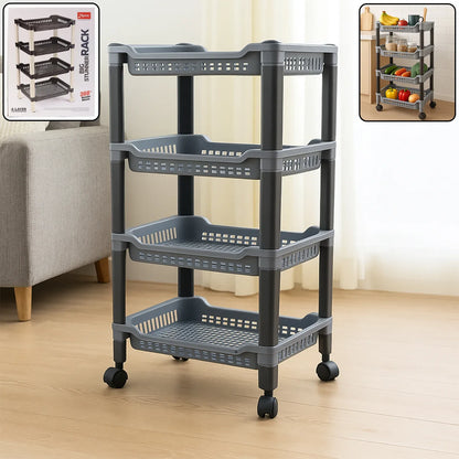 Apex 4-layer Big Multipurpose Plastic Storage Rack - Zidbik