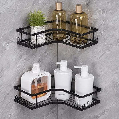 Iron Coating Self-adhesive Corner Shelf Organizer (2 Pc) - Zidbik