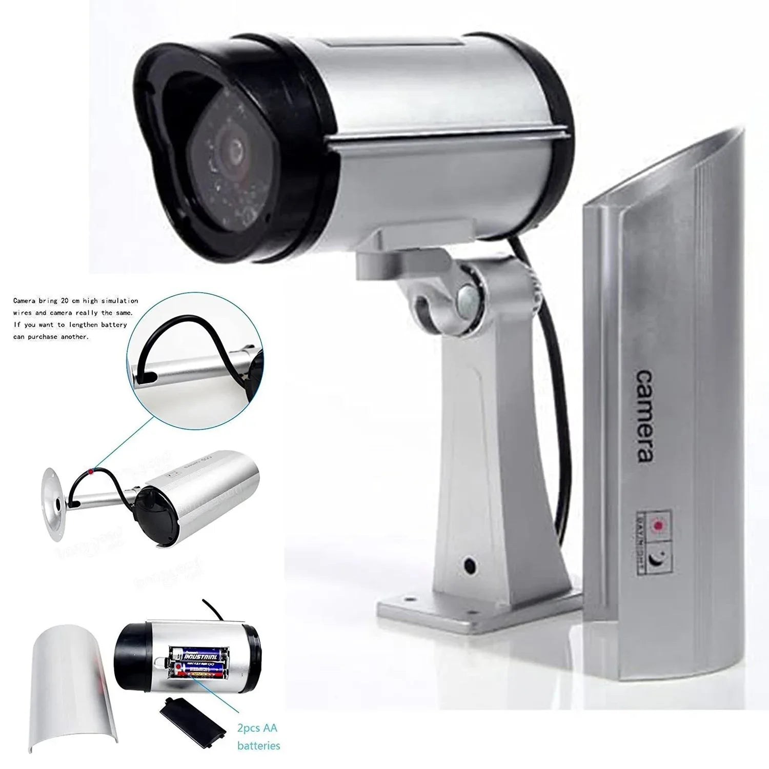 1481 Wireless Security Cctv False Outdoor Fake Dummy Piece Ir Camera - Zidbik