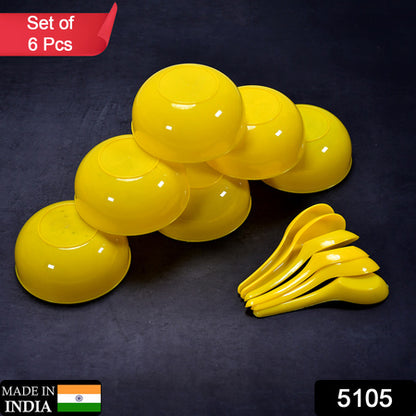 5105 Soup Bowl Spoon Set Plastic For Kitchen  Home Use - Zidbik