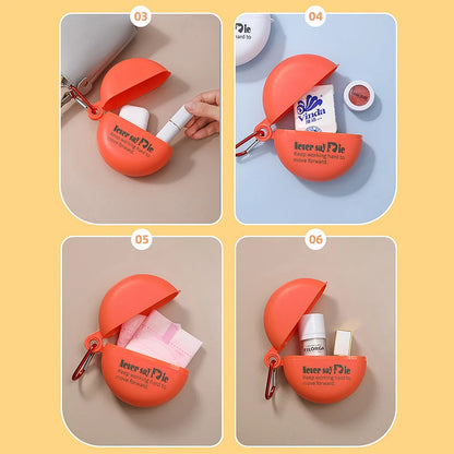 Plastic Round Multi-purpose Empty Storage Box With Keychain (1 Pc) - Zidbik