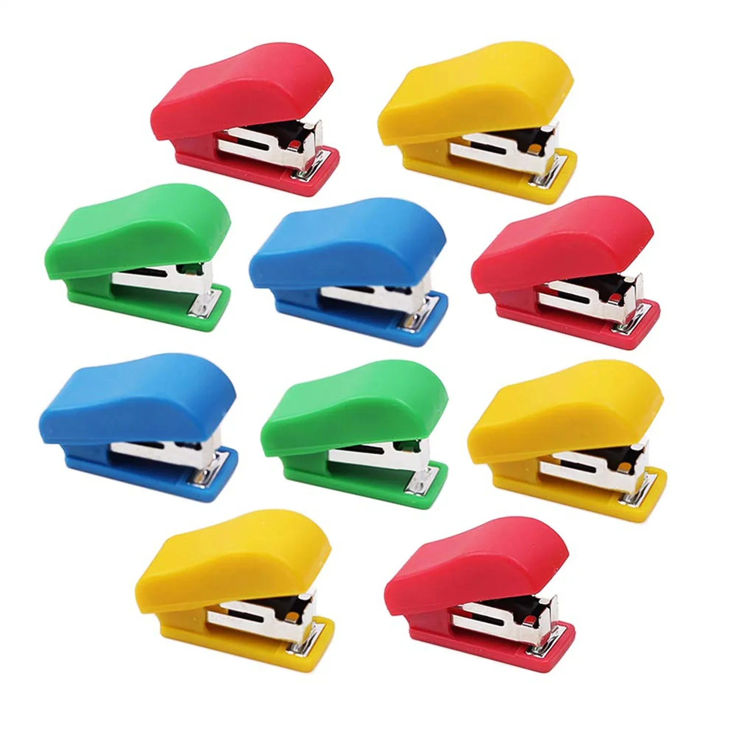 Mini Stapler Set With Staples Assorted Colors No.10 Staplers With Pins (20 Pcs Set) - Zidbik