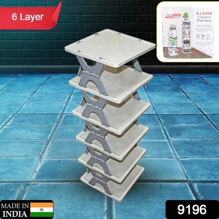 Smart Shoe Rack Shoes Stand Multifunctional Entryway Foldable Collapsible Door Shoe Rack Free Standing Heavy Duty Plastic Shoe Shelf Storage Organizer Narrow Footwear Home (1 Pc 4 Layer 6 Layer 8 Layer) - Zidbik