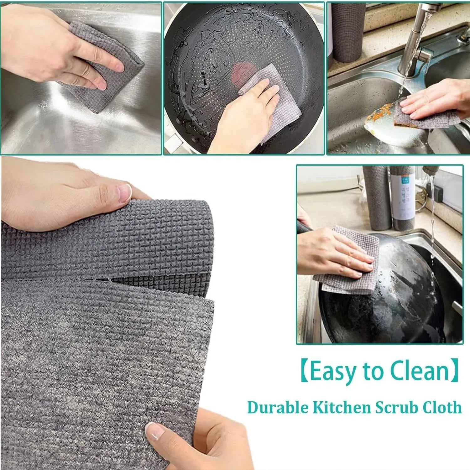 8190 Durable Kitchen Scrub Cloth Microfiber Cleaning Cloth Roll Kitchen Wear-resistant Cloth 2022cm Multipurpose Cleaning Cloths For Kitchen (1pc) - Zidbik