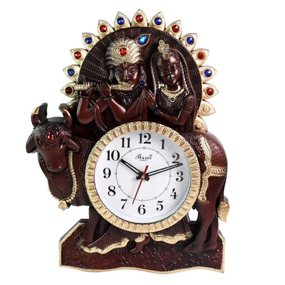 Analog Latest Stylish New Models Wall Clock With God Radha Kishan Frame - Zidbik