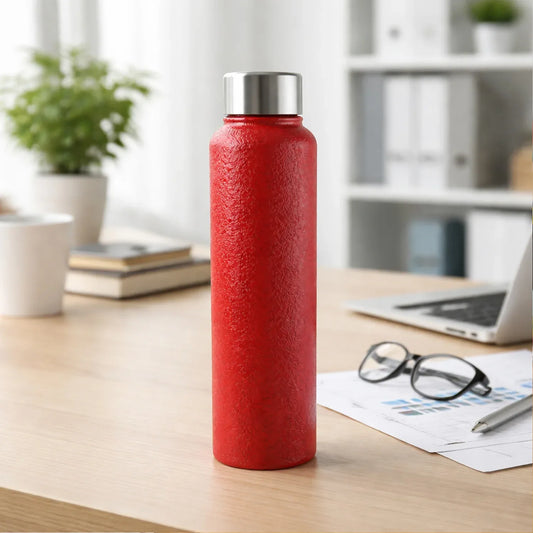 1000 Ml Stainless Steel Water Bottle Red Color (1 Pc) - Zidbik