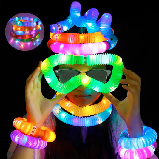 8055 Mini Pop Tubes Colourful Tubes Sensory Toys Stretch Pipe Toy Fidget Tube Toys Pull Tubes Fidget Toys Sensory Stretch Tubes Fun Tubes For Autism Children Kids Adult Reduce Anxiety (Pack Of 12) - Zidbik