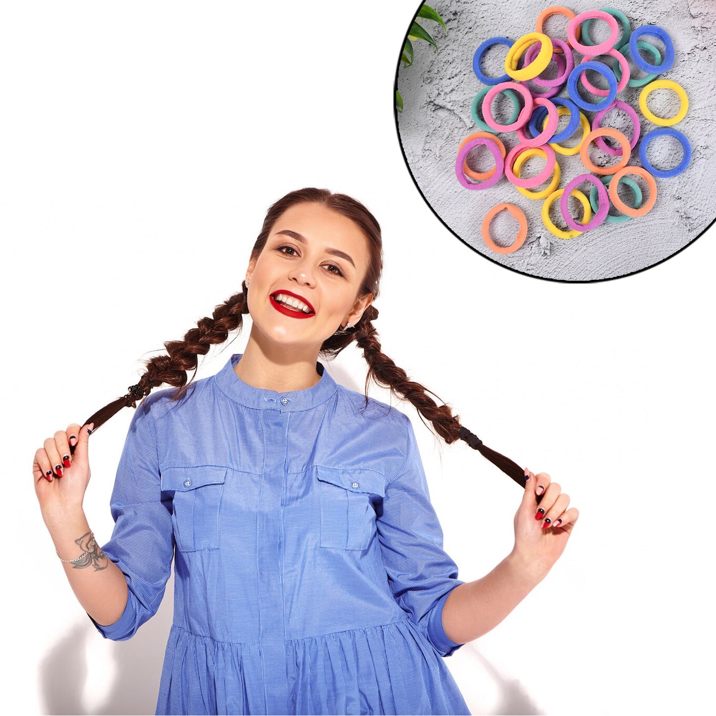 Mini Hair Ties Mini Hairlines Mini Hairbands (30 Pcs Set) - Zidbik