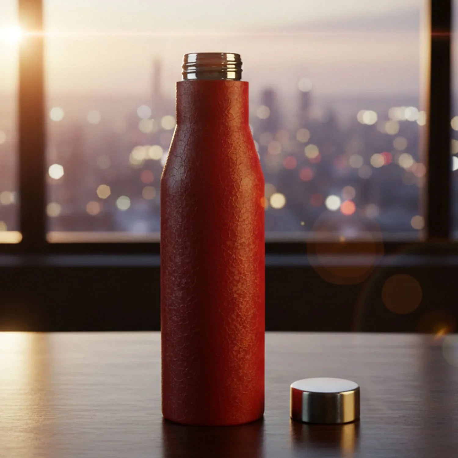 Stainless Steel Water Bottle Red Color (1000 Ml 1 Pc) - Zidbik