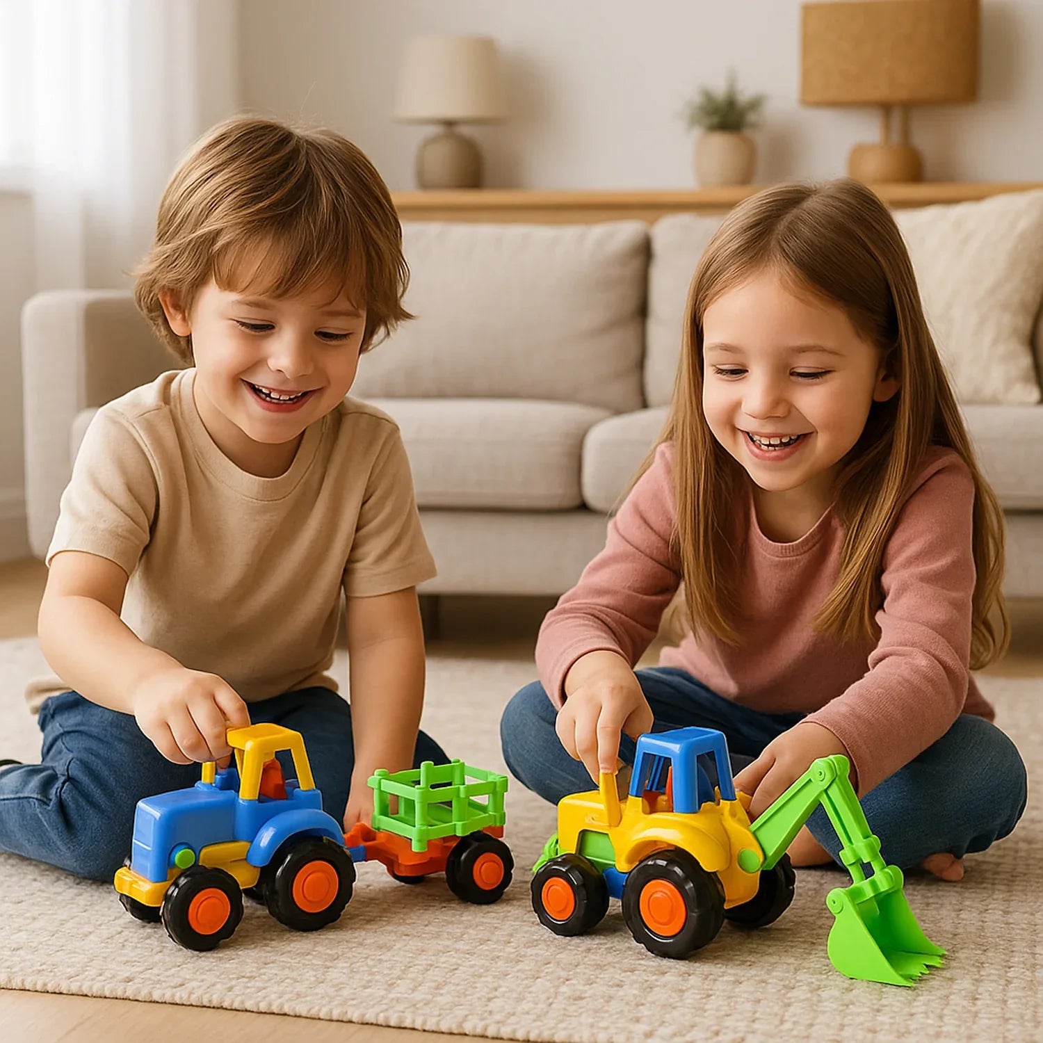 Funwoods Itsy Bitsy Construction Vehicle Toy Set For Kids - (8 Pc) - Zidbik