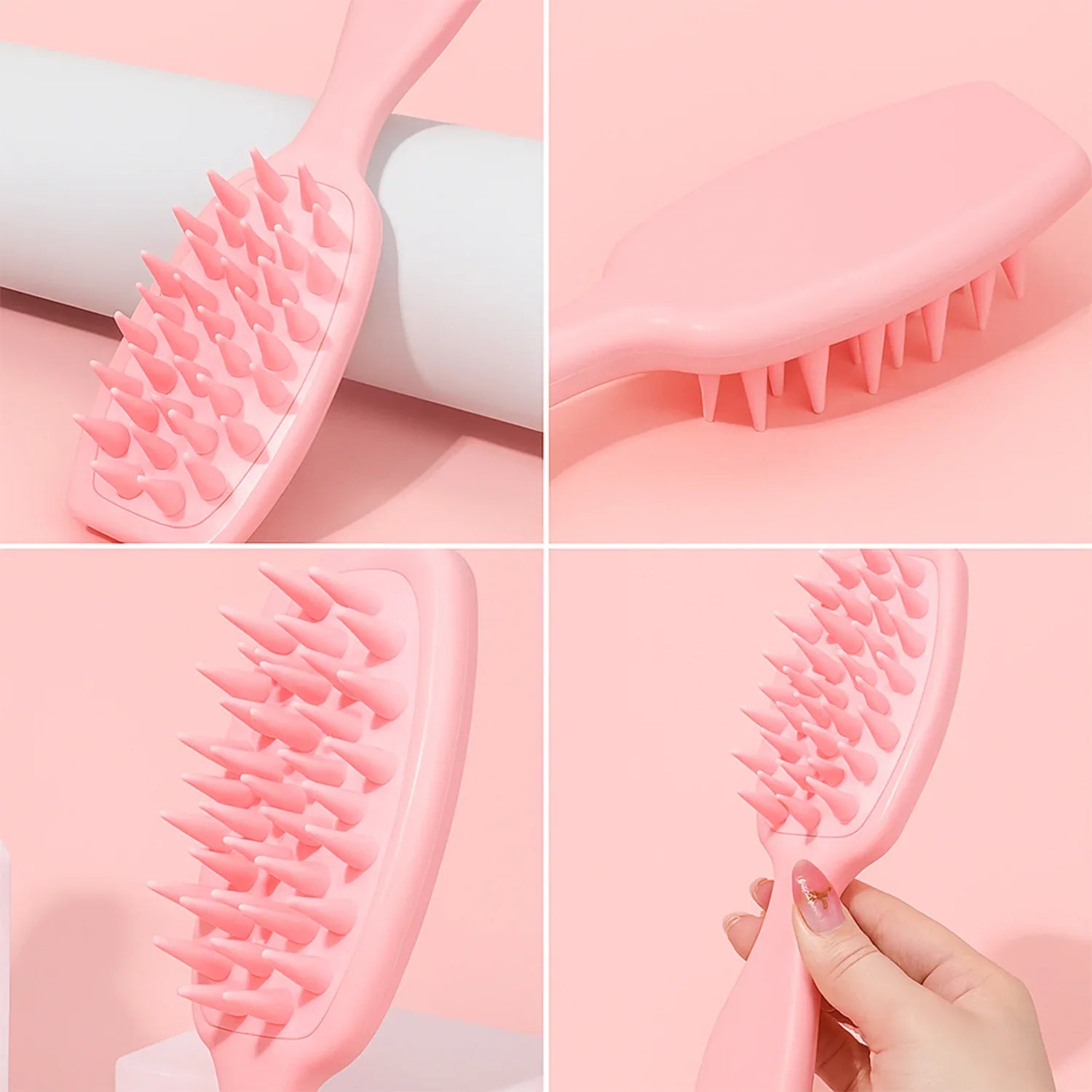 Multipurpose Silicone Scalp Massager Shampoo Brush (1 Pc) - Zidbik