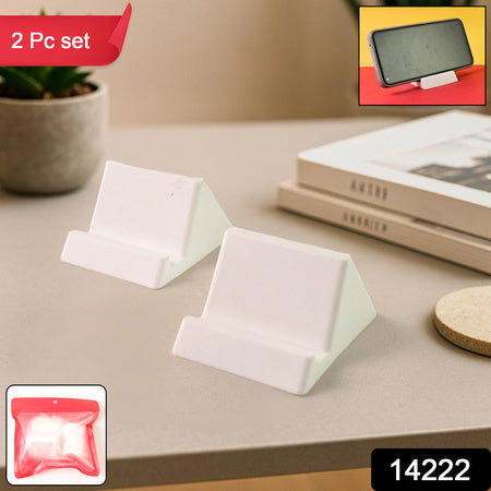 Compact Plastic Mobile Phone Holder Stand (2 Pc  Mix Color) - Zidbik