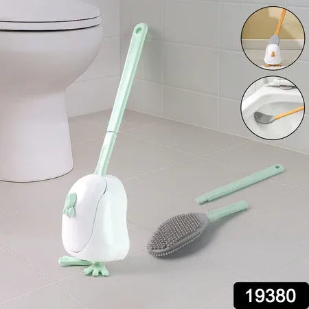 Flexible Silicone Toilet Cleaning Brush Set - Zidbik