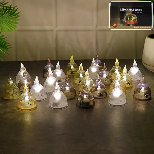 Premium 24 Piece Led Candle Lights Set Flameless Decorative Tealight Candles - Zidbik