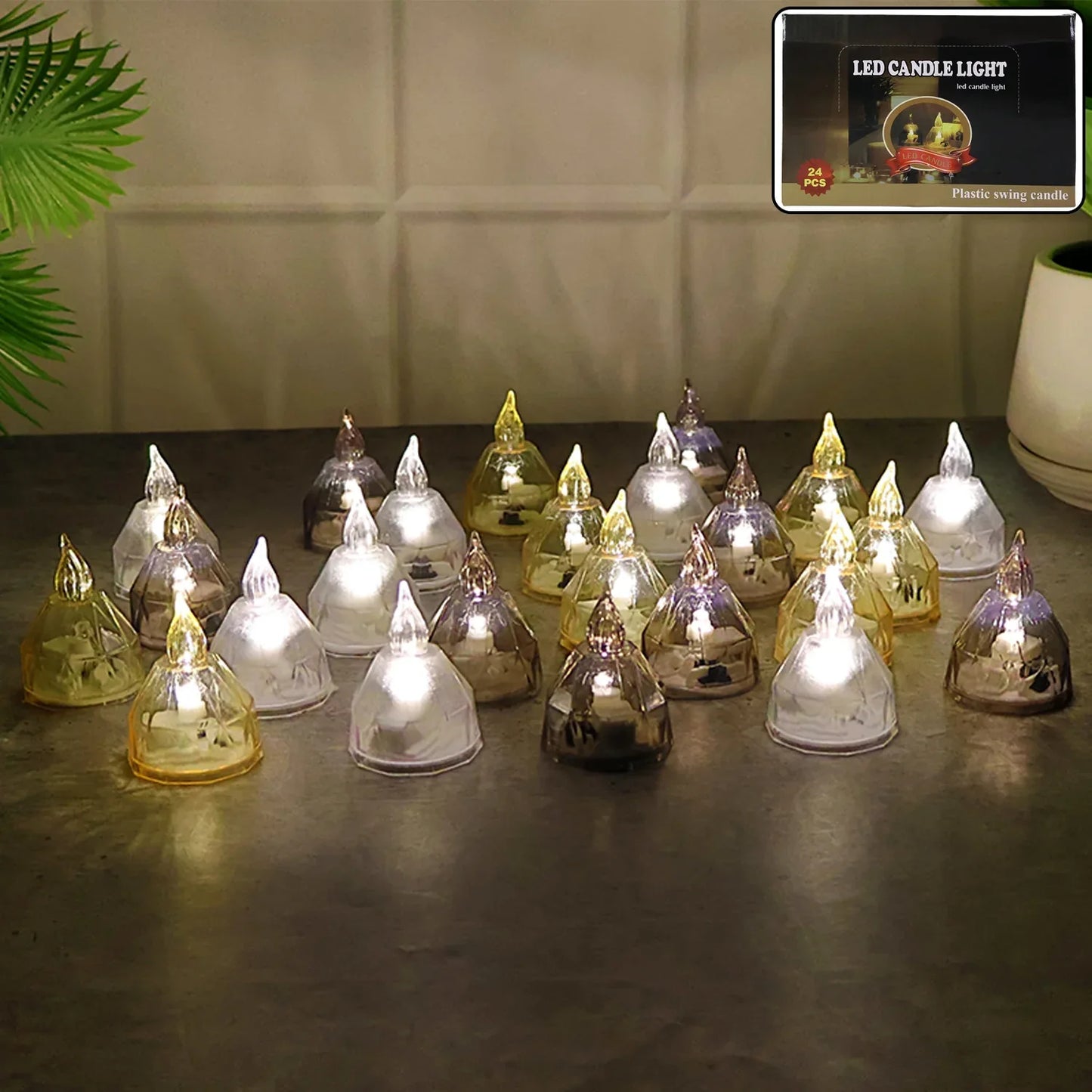 Premium 24 Piece Led Candle Lights Set Flameless Decorative Tealight Candles - Zidbik