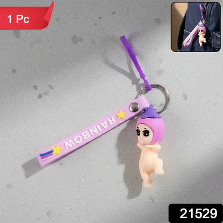 Cute Baby Doll Cartoon Silicone Keychain (1 Pc) - Zidbik