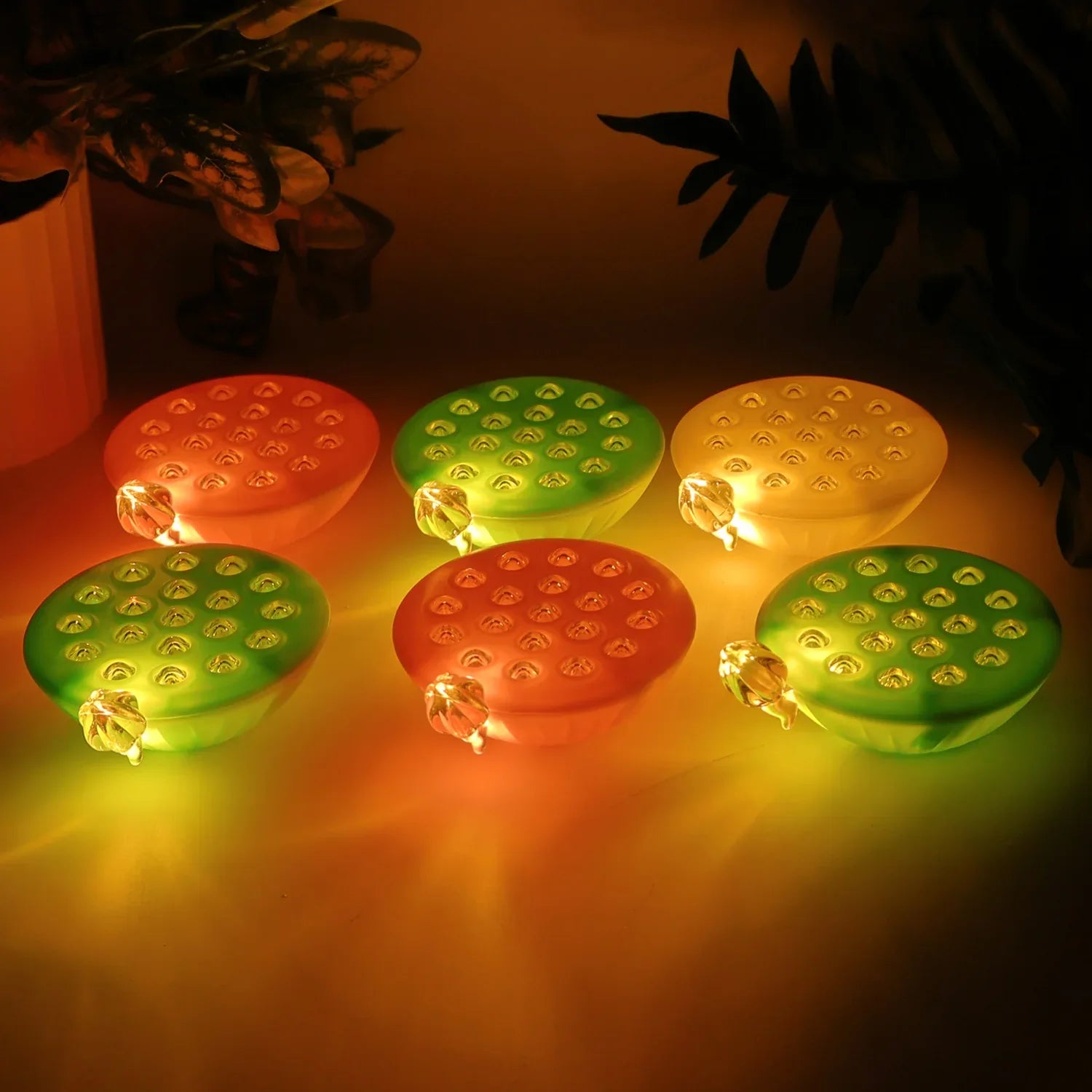 Set Of 6 Lotus Canopy Led Decorative Lamps - Zidbik