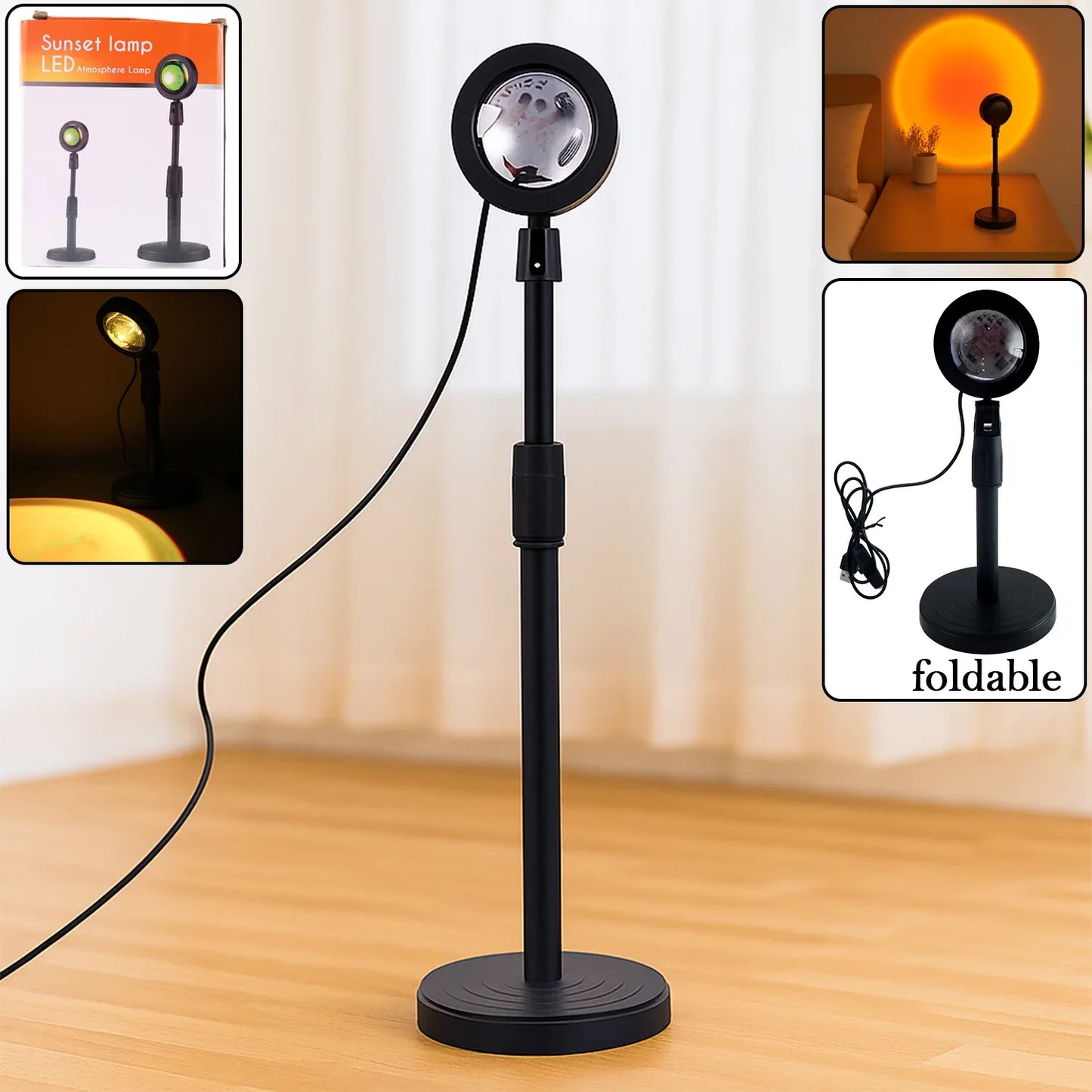 6423 4 Colors Sunset Lamp Sunset Projection Lamp Led Night Lights - Zidbik