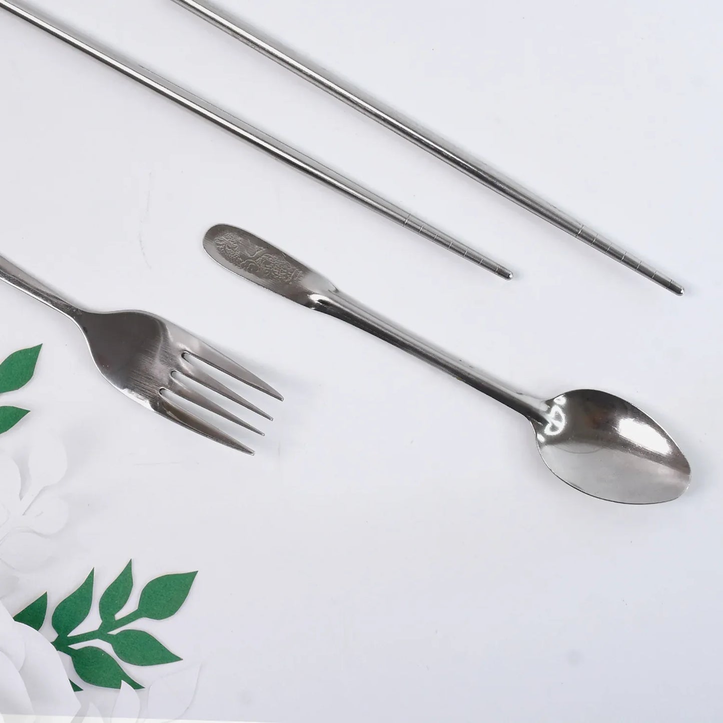 Portable Utensils Travel Camping Cutlery Set 4 Pc With Case - Zidbik