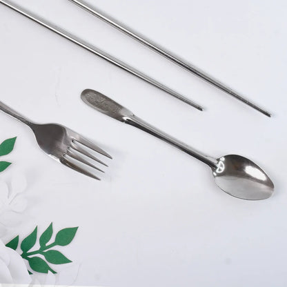 Portable Utensils Travel Camping Cutlery Set 4 Pc With Case - Zidbik