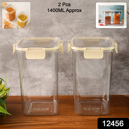 Apex Press N Lock Airtight Kitchen Storage Container Set (2pc1400ml) Approx - Zidbik