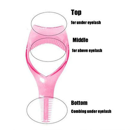 0382 3 In 1 Plastic Makeup Cosmetic Eyelash Tool Lash Mascara Applicator Eyelashes Guide Eyelashes Brush Curler Comb Eye Makeup Tool Female Supply (1 Pc) - Zidbik