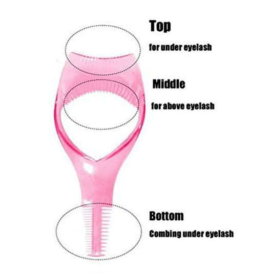0382 3 In 1 Plastic Makeup Cosmetic Eyelash Tool Lash Mascara Applicator Eyelashes Guide Eyelashes Brush Curler Comb Eye Makeup Tool Female Supply (1 Pc) - Zidbik