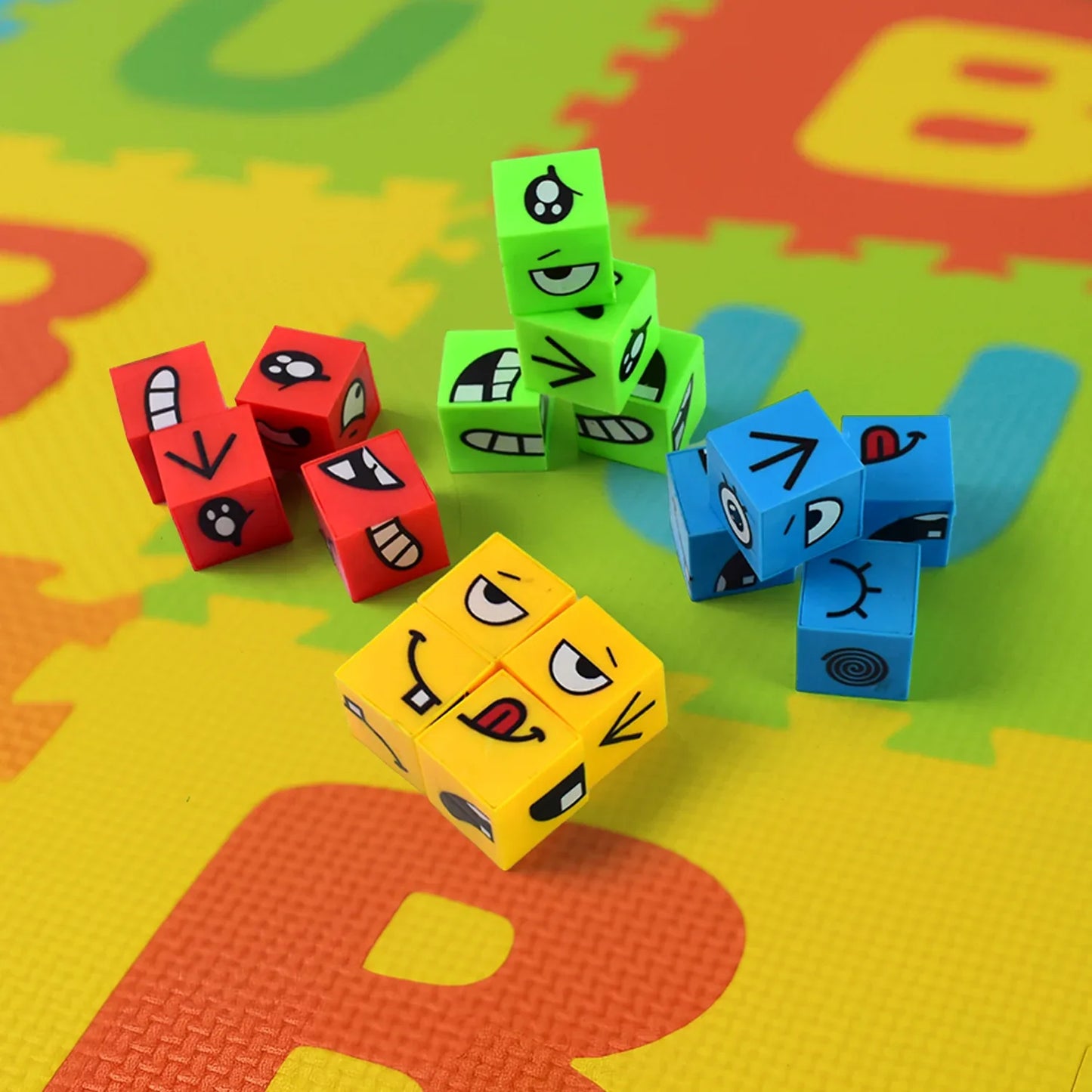 Educational Face Expression Changing Puzzle Cube Toy Set - Zidbik