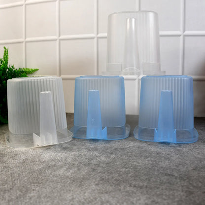 Plastic Transparent Bathroom Water Mug (4 Pc Mix Colour 1000 Ml) - Zidbik
