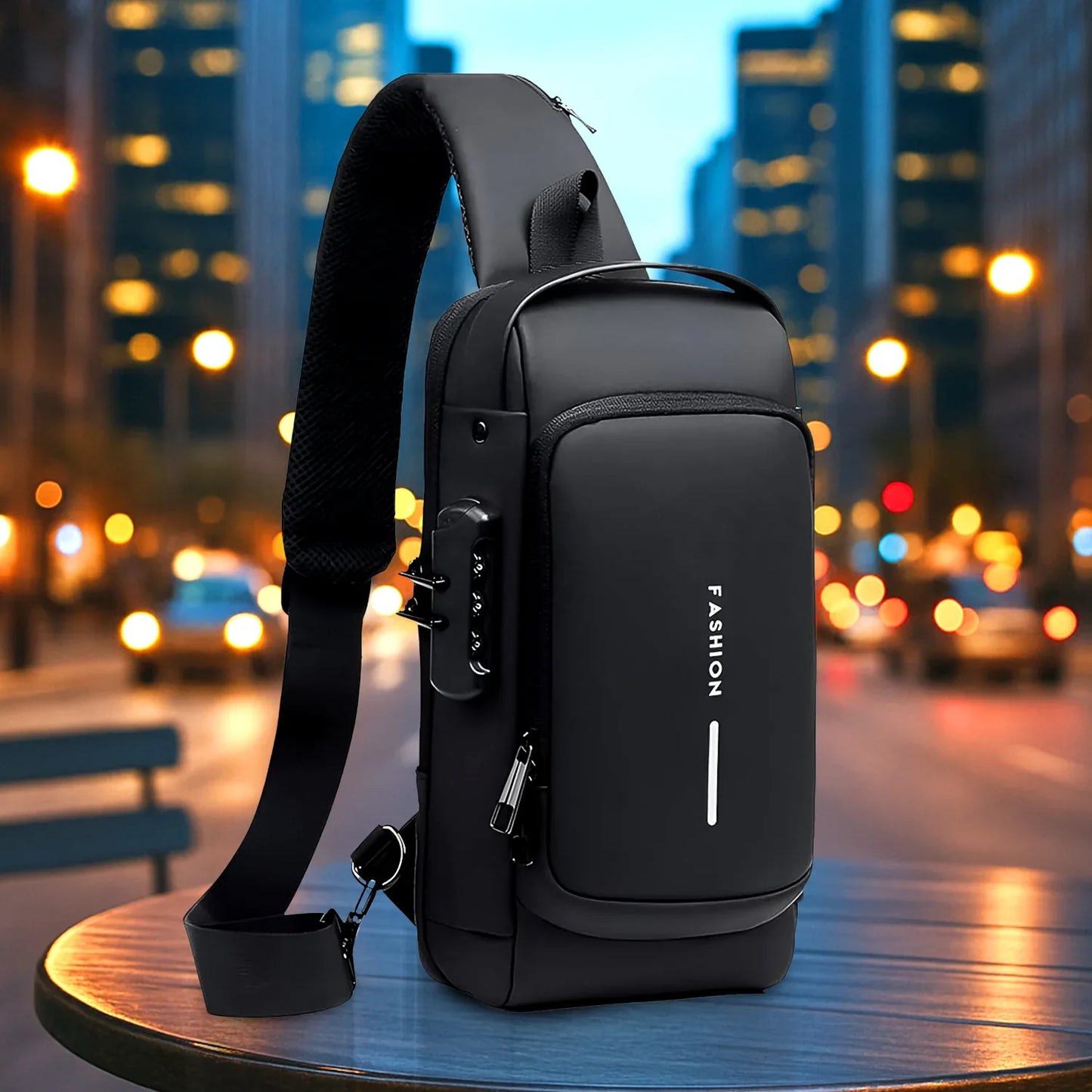 Trendy Anti-theft Crossbody Sling Bag With Usb Charging Port (1 Pc) - Zidbik