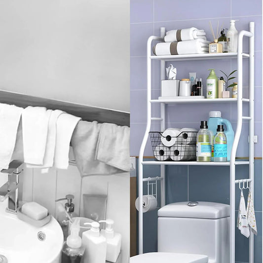 8803 Multi-layer The Toilet Storage Rack Metal Bathroom Shelf Space Saving Organizer For Laundry Room Wash Basin Floor Stand - Zidbik