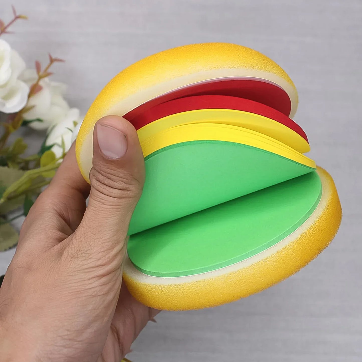8073 Burger Shaped Notepad Sticky Notes Memo Pads Unique Mini Notes (Multicolor) - Zidbik